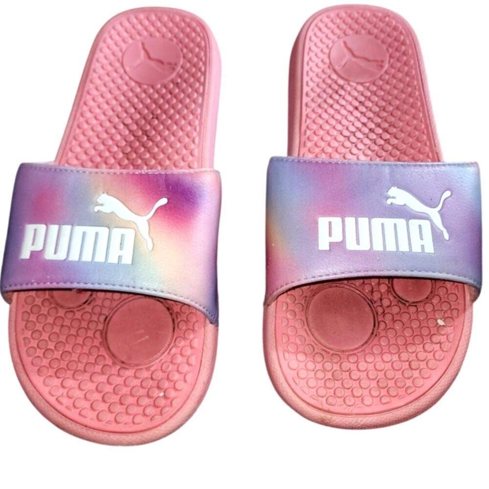 PUMA Cool Cat Prismatic Purple Ombre Slides Size 10